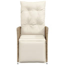 vidaXL 2 db bézs polyrattan dönthető kerti szék párnákkal