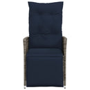 vidaXL 2 db szürke polyrattan dönthető kerti szék párnákkal