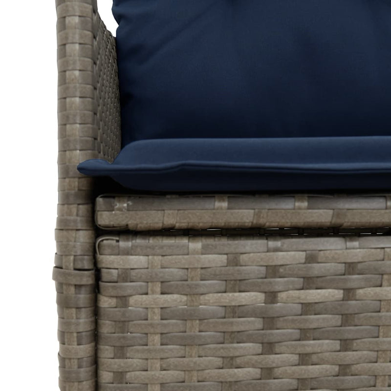 vidaXL 2 db szürke polyrattan dönthető kerti szék párnákkal