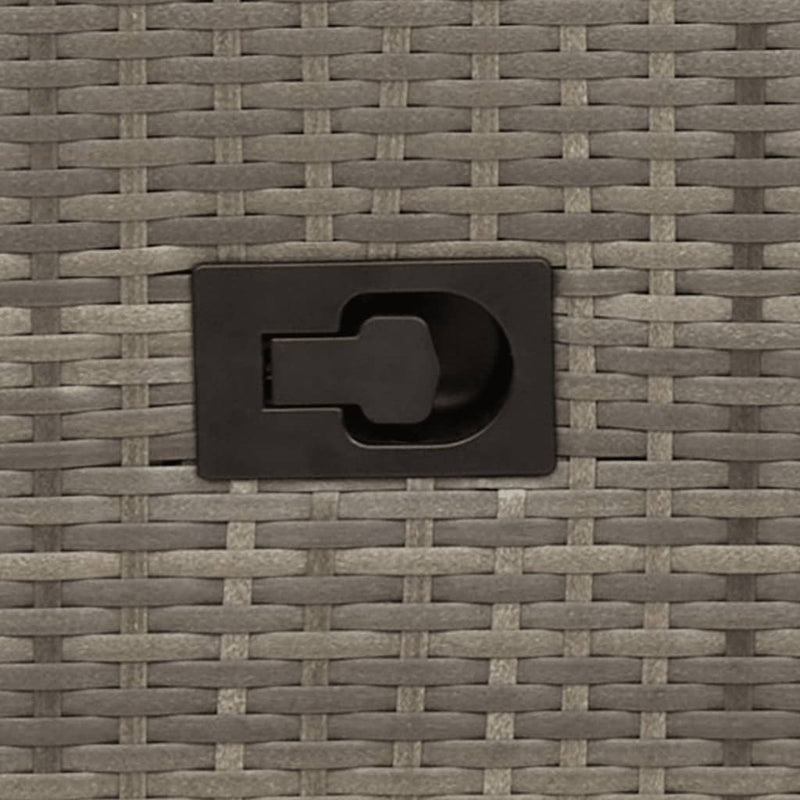 vidaXL 2 személyes szürke polyrattan dönthető kerti kanapé asztallal