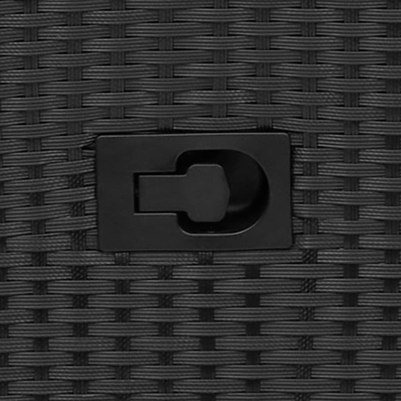 vidaXL 2 személyes fekete polyrattan dönthető kerti kanapé asztallal