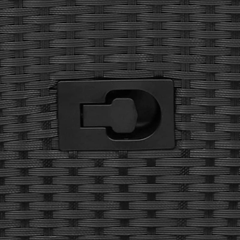 vidaXL 2 személyes fekete polyrattan dönthető kerti kanapé asztallal