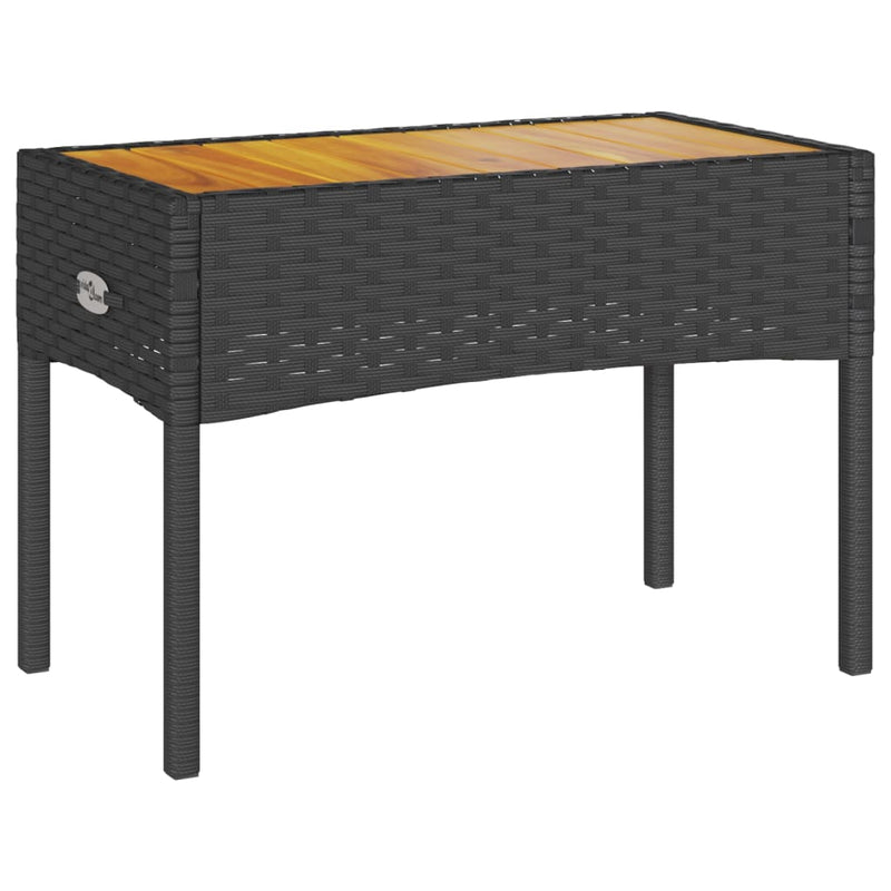 vidaXL 2 személyes fekete polyrattan kerti pad párnával és asztallal