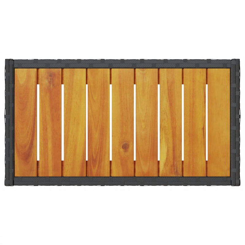 vidaXL 2 személyes fekete polyrattan kerti pad párnával és asztallal