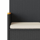 vidaXL 2 személyes fekete polyrattan kerti pad párnával és asztallal