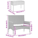 vidaXL 2 személyes fekete polyrattan kerti pad párnával és asztallal