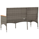 vidaXL 3 személyes szürke polirattan kerti pad párnákkal