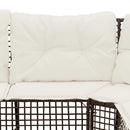 vidaXL L-alakú barna polyrattan kerti kanapé párnákkal és lábtartóval