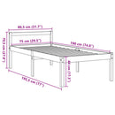 vidaXL viaszbarna tömör fenyőfa időseknek való ágy 75x190 cm
