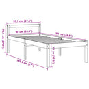 vidaXL viaszbarna tömör fenyőfa időseknek való ágy 90 x 190 cm