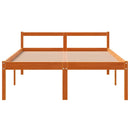 vidaXL viaszbarna tömör fenyőfa időseknek való ágy 140 x 190 cm