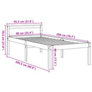 vidaXL viaszbarna tömör fenyőfa időseknek való ágy 90 x 200 cm