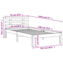 vidaXL viaszbarna tömör fenyőfa ágy matrac nélkül 75 x 190 cm