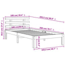 vidaXL viaszbarna tömör fenyőfa ágy matrac nélkül 100 x 200 cm