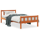 vidaXL viaszbarna tömör fenyőfa ágy matrac nélkül 75 x 190 cm
