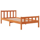 vidaXL viaszbarna tömör fenyőfa ágy matrac nélkül 75 x 190 cm