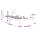 vidaXL viaszbarna tömör fenyőfa ágy matrac nélkül 75 x 190 cm