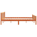 vidaXL viaszbarna tömör fenyőfa ágy matrac nélkül 150 x 200 cm