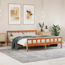 vidaXL viaszbarna tömör fenyőfa ágy matrac nélkül 160 x 200 cm