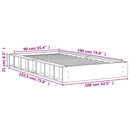 vidaXL viaszbarna tömör fenyőfa ágy matrac nélkül 90 x 190 cm