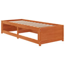 vidaXL viaszbarna tömör fenyőfa kanapéágy matrac nélkül 90 x 200 cm