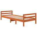 vidaXL viaszbarna tömör fenyő ágykeret matrac nélkül 80x200 cm