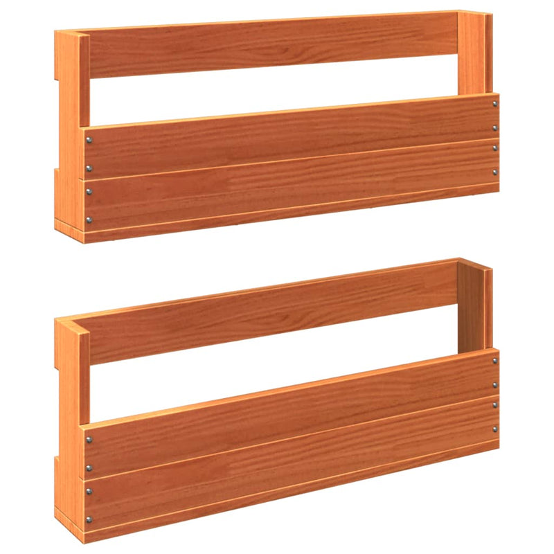 vidaXL 2 db viaszbarna tömör fenyőfa fali cipőtartó 59x8,5x23,5 cm