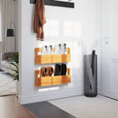 vidaXL 2 db viaszbarna tömör fenyőfa fali cipőtartó 59x8,5x23,5 cm