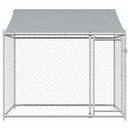 vidaXL szürke horganyzott acél kutyaketrec tetővel és ajtóval 2x2x2 m