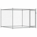 vidaXL szürke horganyzott acél kutyaláda ajtóval 2x2x1,5 m