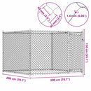 vidaXL szürke horganyzott acél kutyaláda ajtóval 2x2x1,5 m