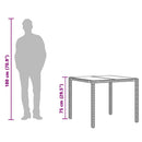 vidaXL barna polyrattan üveglapos kerti asztal 90 x 90 x 75 cm