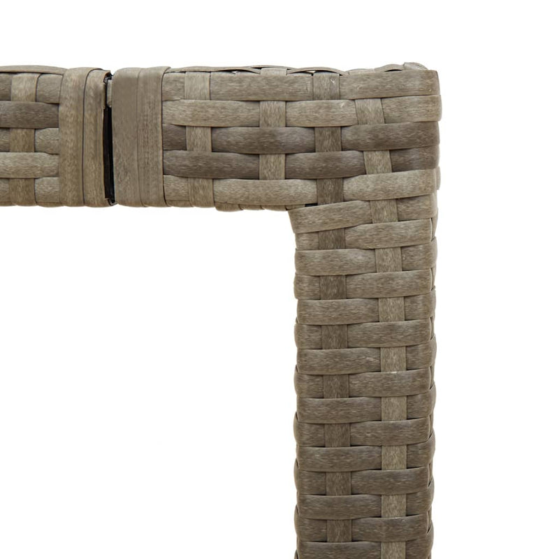 vidaXL szürke polyrattan üveglapos kerti asztal 90 x 90 x 75 cm