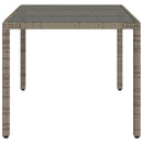 vidaXL szürke polyrattan üveglapos kerti asztal 150 x 90 x 75 cm