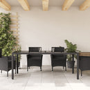 vidaXL fekete polyrattan üveglapos kerti asztal 190 x 90 x 75 cm