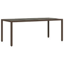 vidaXL barna polyrattan üveglapos kerti asztal 190 x 90 x 75 cm