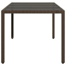 vidaXL barna polyrattan üveglapos kerti asztal 190 x 90 x 75 cm