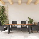 vidaXL fekete polyrattan kerti asztal akácfa lappal 240 x 90 x 75 cm
