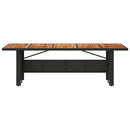 vidaXL fekete polyrattan kerti asztal akácfa lappal 240 x 90 x 75 cm