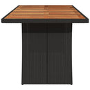 vidaXL fekete polyrattan kerti asztal akácfa lappal 240 x 90 x 75 cm