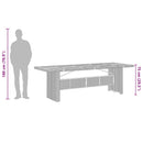 vidaXL fekete polyrattan kerti asztal akácfa lappal 240 x 90 x 75 cm
