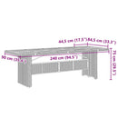 vidaXL fekete polyrattan kerti asztal akácfa lappal 240 x 90 x 75 cm