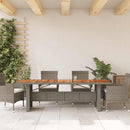 vidaXL szürke polyrattan kerti asztal akácfa lappal 240 x 90 x 75 cm