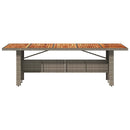 vidaXL szürke polyrattan kerti asztal akácfa lappal 240 x 90 x 75 cm