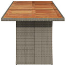 vidaXL szürke polyrattan kerti asztal akácfa lappal 240 x 90 x 75 cm