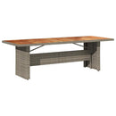 vidaXL szürke polyrattan kerti asztal akácfa lappal 240 x 90 x 75 cm