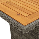 vidaXL szürke polyrattan kerti asztal akácfa lappal 240 x 90 x 75 cm