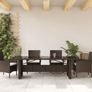 vidaXL barna polyrattan üveglapos kerti asztal 240 x 90 x 75 cm