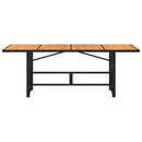 vidaXL fekete polyrattan kerti asztal akácfa lappal 190 x 80 x 75 cm