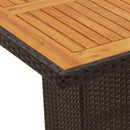 vidaXL fekete polyrattan kerti asztal akácfa lappal 190 x 80 x 75 cm